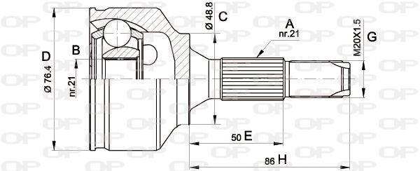 OPEN PARTS Liigendlaager, veovõll CVJ5394.10